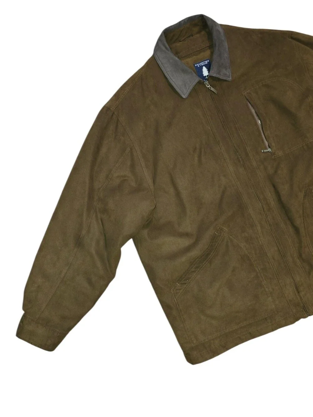 Roundtree & Yorke Brown Suede Leather Field Jacket